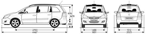 Infografika: Správné rozměry pneumatik pro Opel Zafira B podle roku a motoru