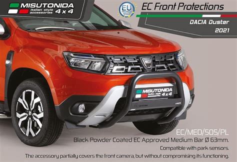 Přehled různých tuningových doplňků pro Dacia Duster, včetně ochranných rámů a stěračů